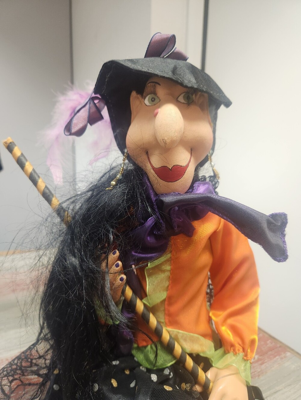 Halloween Gothic Wicked Ugly Witch Shelf Sitter Doll